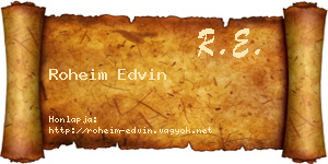 Roheim Edvin névjegykártya